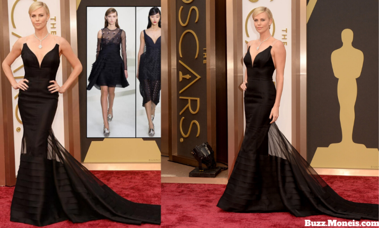 6. Charlize Theron’s Christian Dior Haute Couture Black Gown 